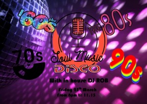 Soul Music Disco from the 60s 70s 80s & 90s with DJ Rob